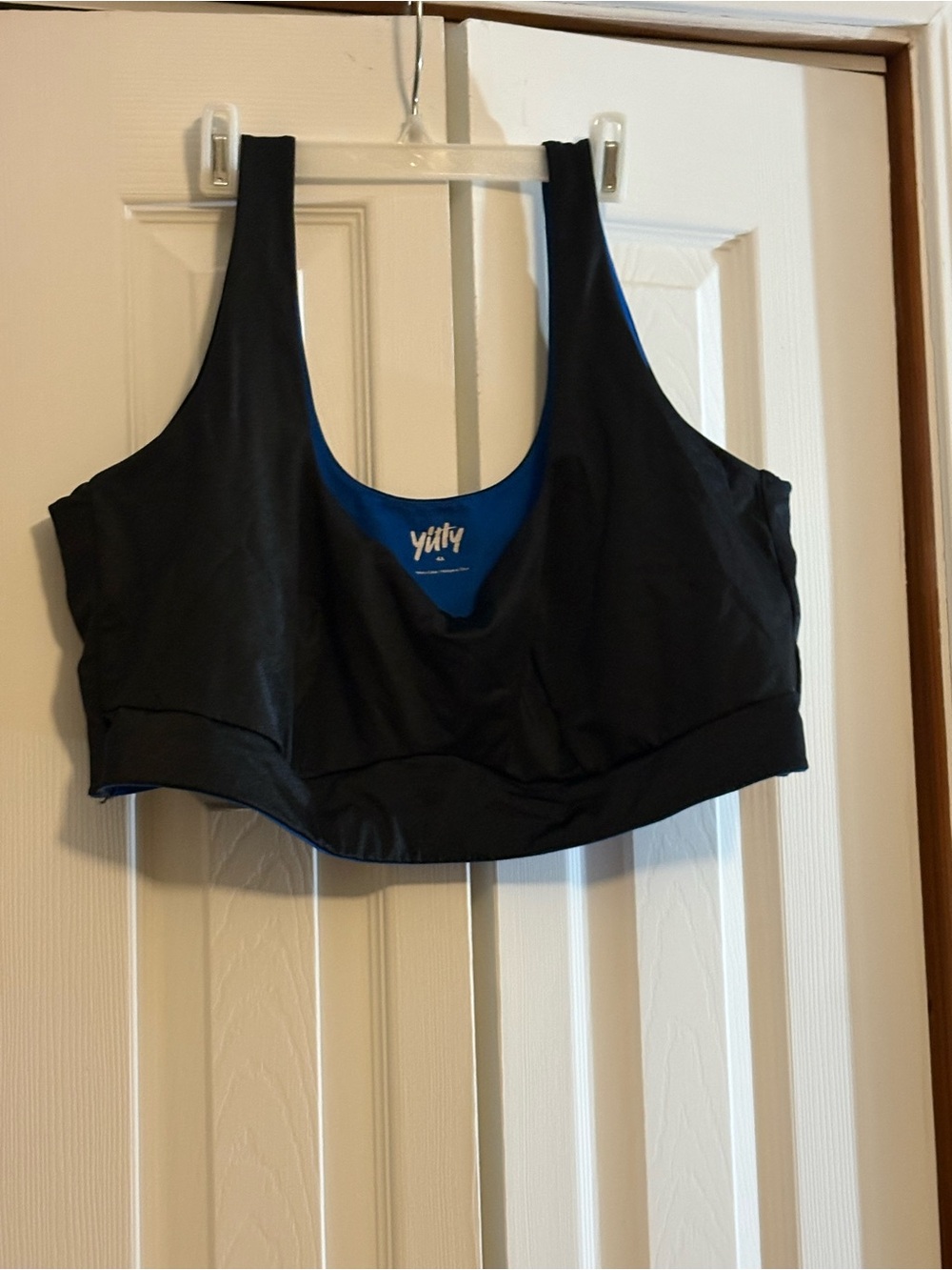 YITTY Black Sports Bra with Blue Lining